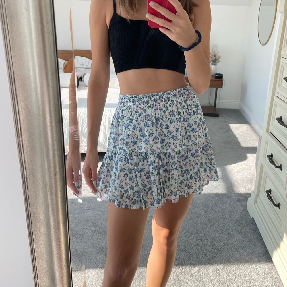 LoveShackFancy floral skirt